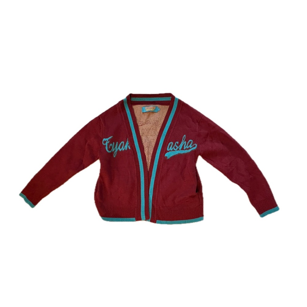Red and Teal Cardigan